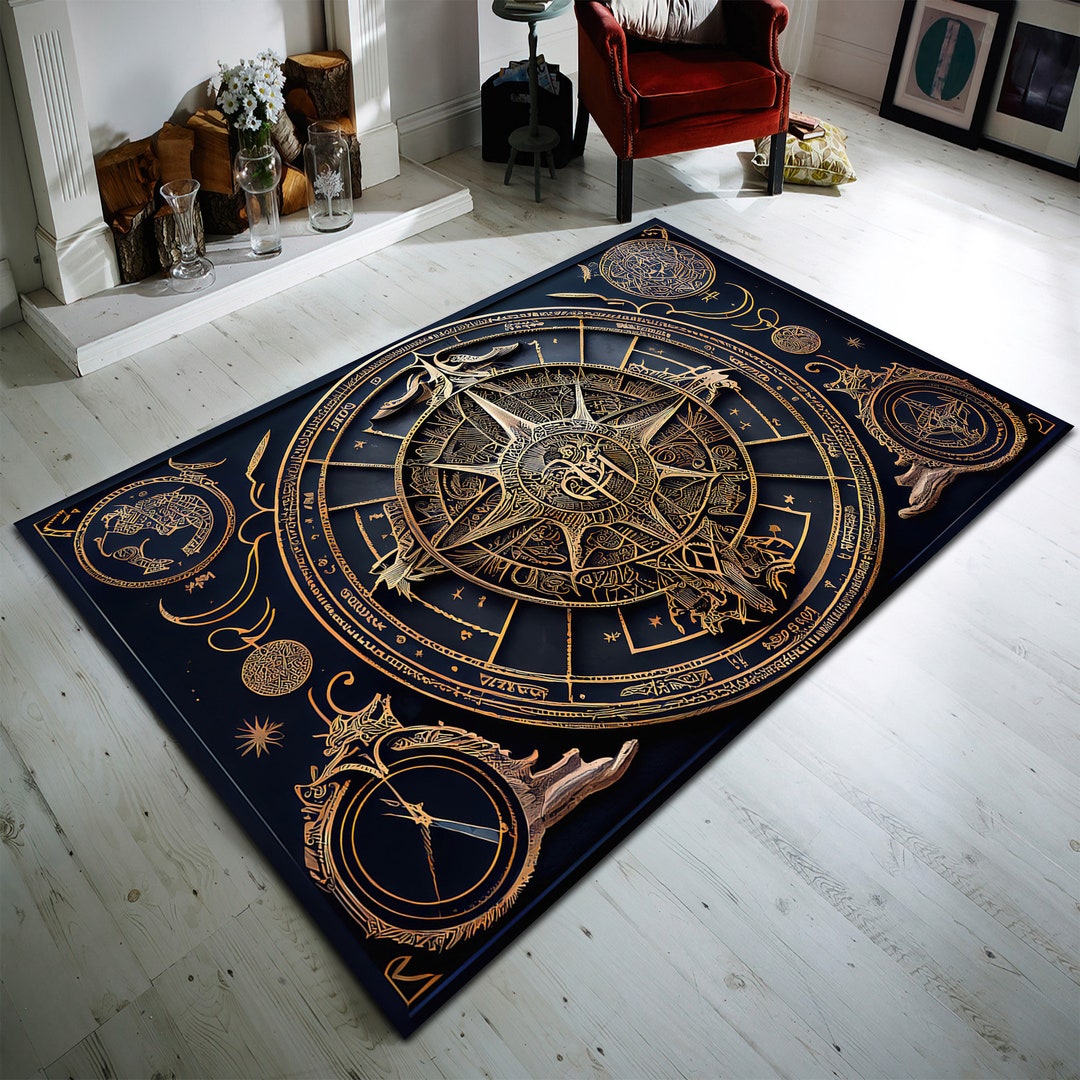 Zodiac Rugs, Astrology Rug, Tarot Rug, Horoscope Design Rug ...