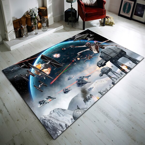 Star Wars Rugs,Starwars,Starwars Patterned Rug,Star wars floor Rug,Kids Room Rug,Gift For Him,Non slip Rug,Popular Rug,Starwars floor Rug