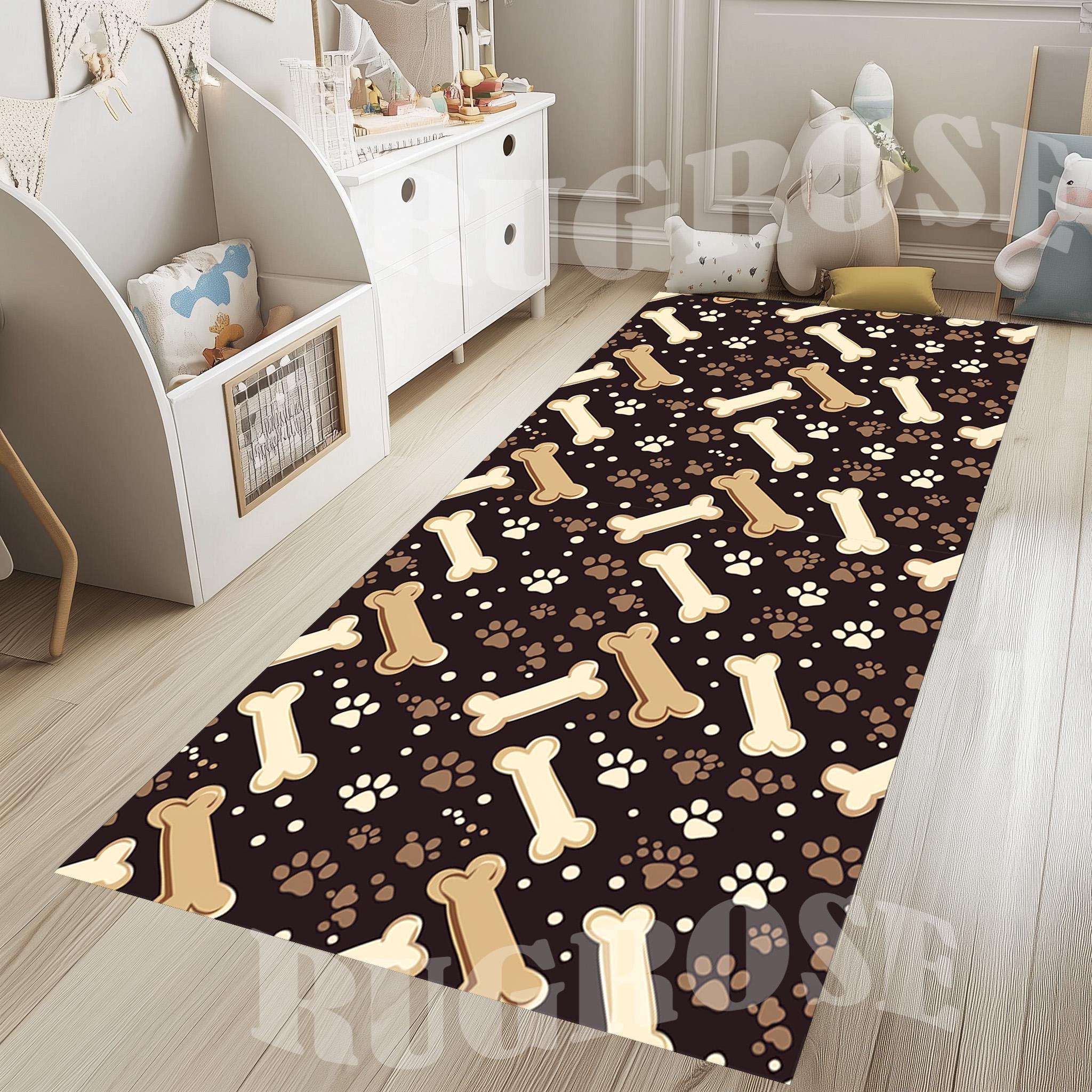 Paw Print Runner Rug Paw Print Runner Rug, Dog Bone Design, Kids Room Decor - Etsy