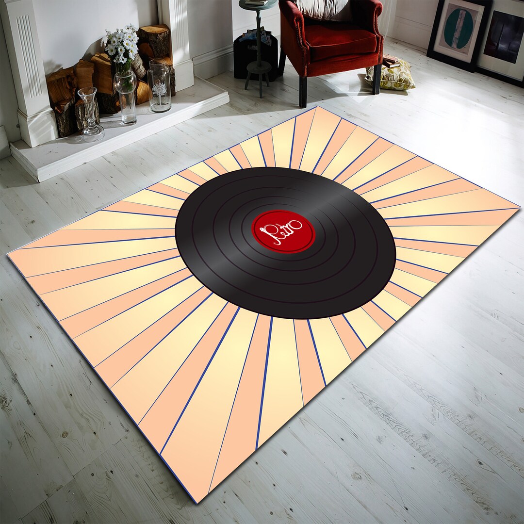 Record Rug Shinly Record Rug Music Rug Vinyl Retro Rug Etsy
