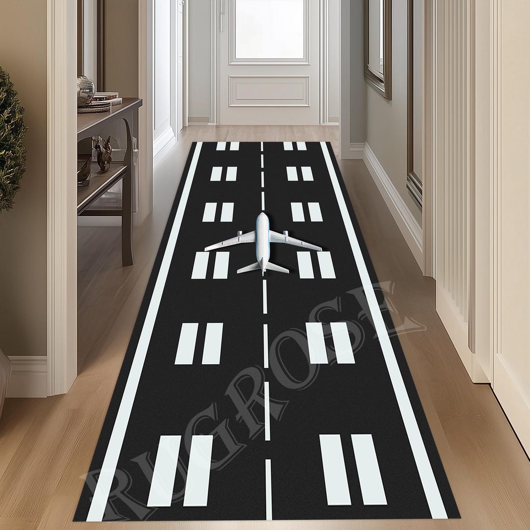 Flight Line Rug Airport Runway Runner Rug, Non-slip Aviation Decor - Etsy