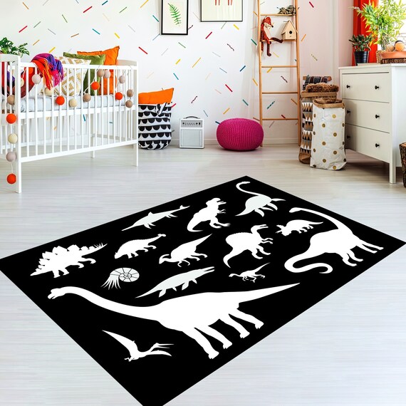 Dinosaur Rug Dinosaur Pattern Rug Kids Carpet Kids Room Etsy