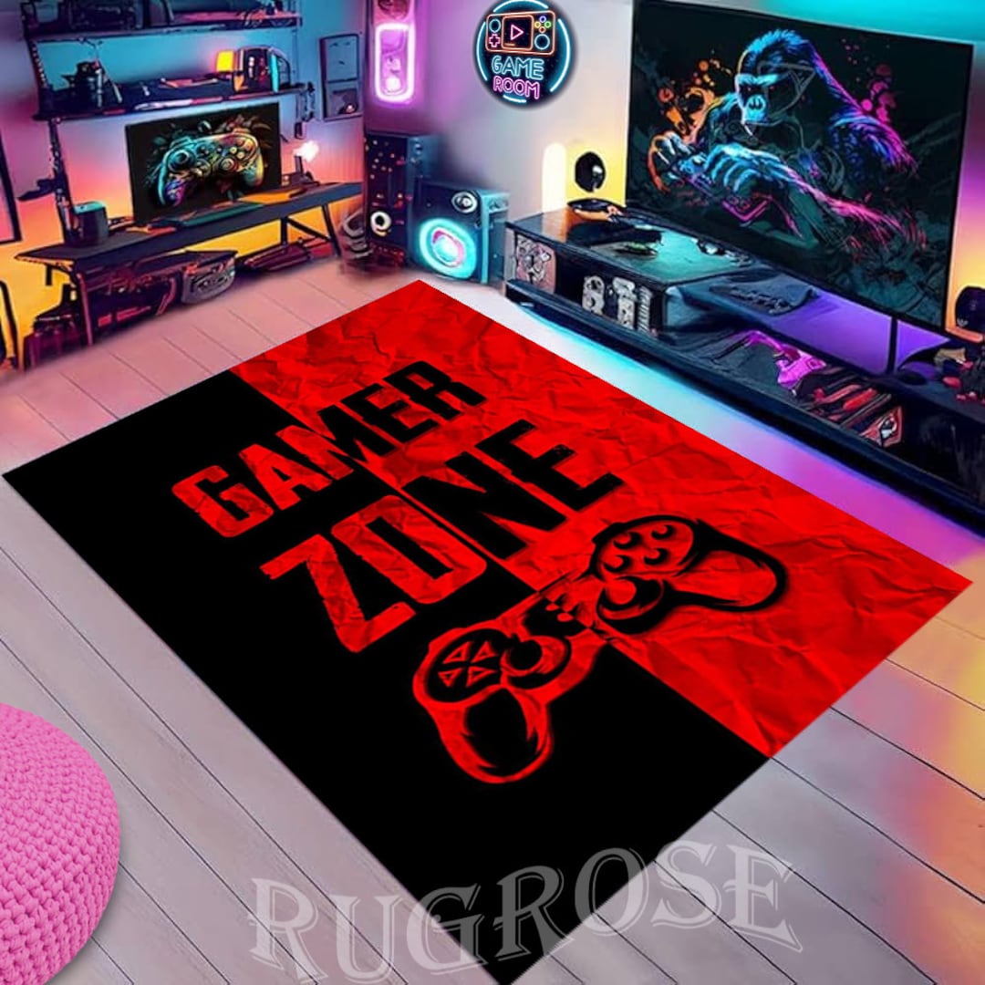 Gamer Rug, Game Room Rug, Gaming Rug, Joysticks Rug, Populer Rug, Gift ...