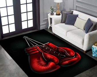 Boxing Gloves Rug, Modern Game Room Decor