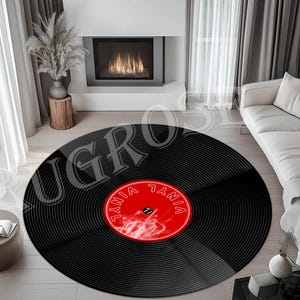 Record, Record Rug, Record Round Rug, Colorful Record Rug, Retro Record Rug, Anniversary Gift for Partner, Music Decor Rug, Gift Record Rug