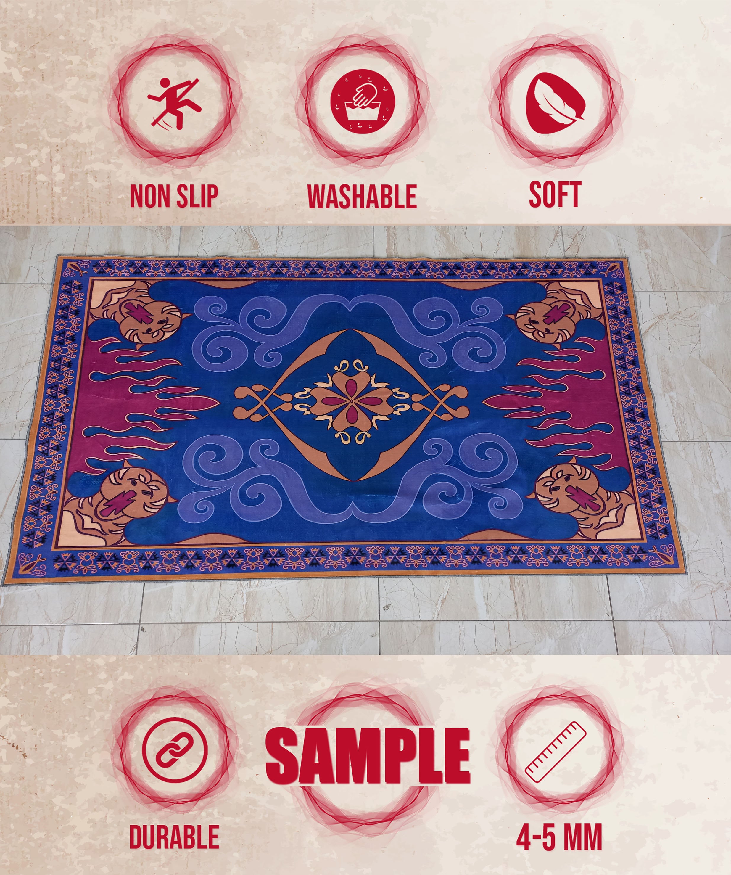 Aladdin Rug, Magic Carpet Style, Non-slip Kids Room Rug - Etsy