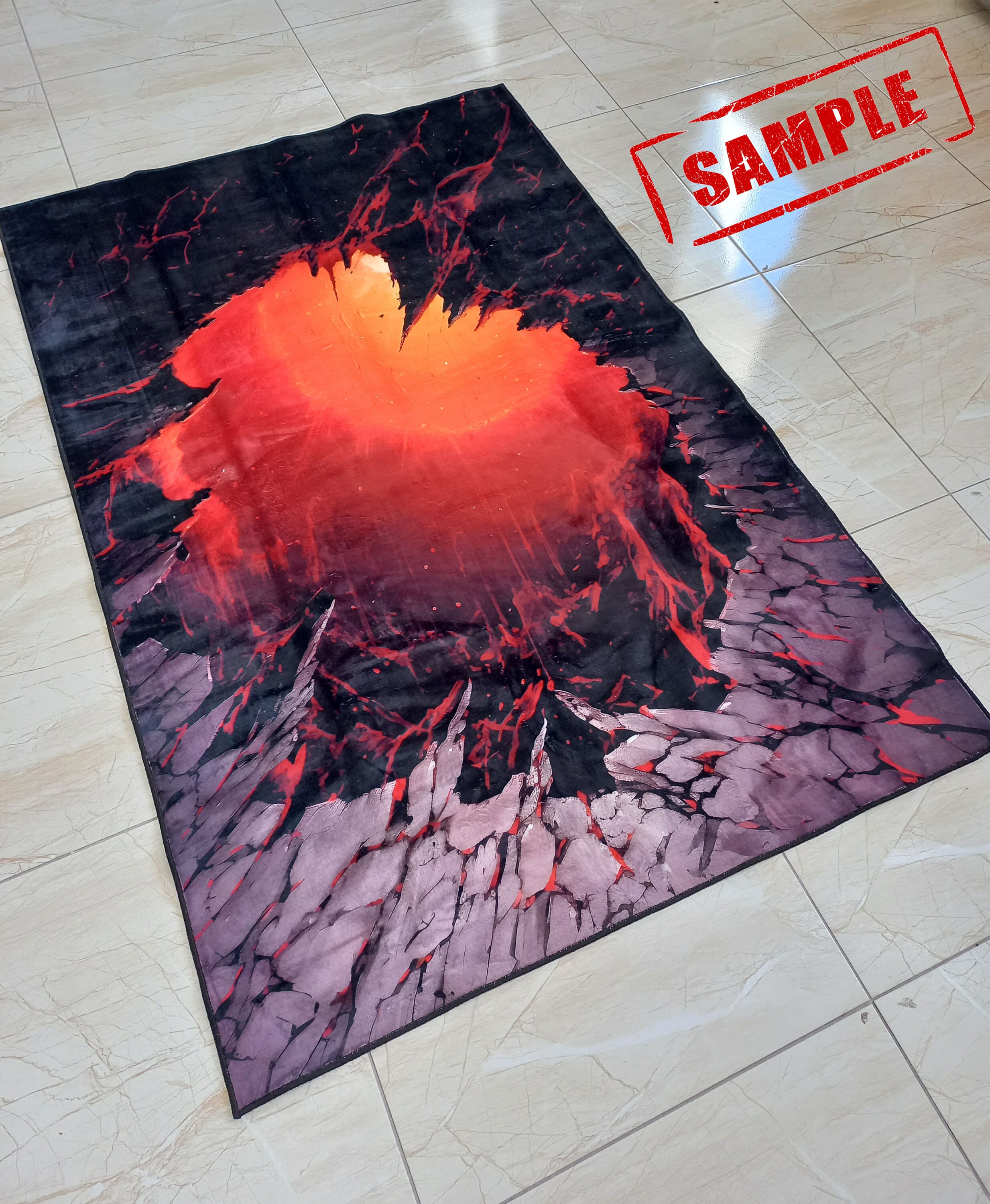 3D Lava Floor Rug, Hot Volcano Crack, Illusion Home Decor - Etsy