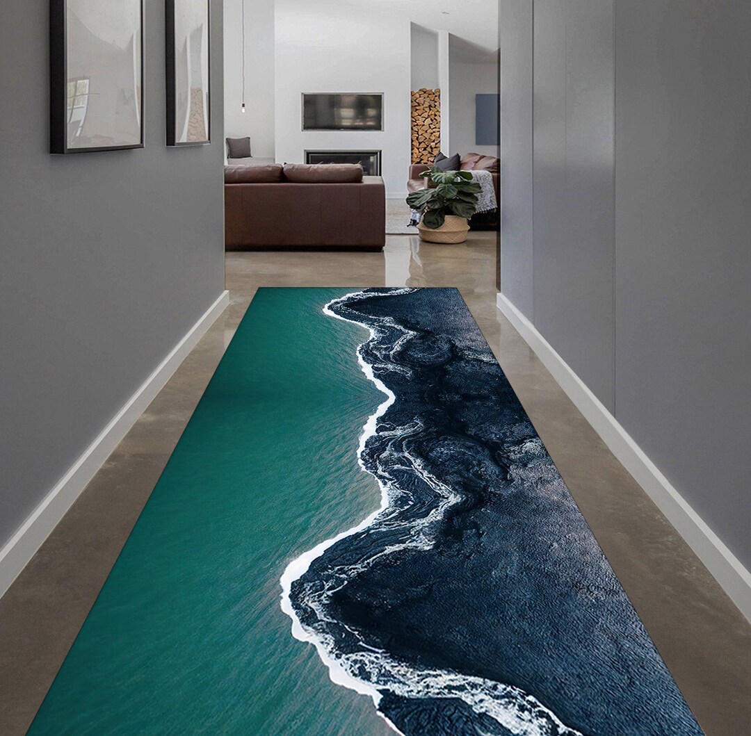 Loop Rag Rug Sea Wave Rug,sea Runner Rug,clear Sea Rug,sea Look Runner Rug,beach Rug ...
