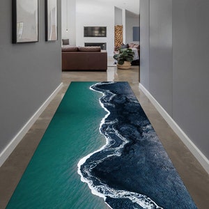 Wave Rug,Sea Runner Rug,Clear Sea Rug,Sea Look Runner Rug,Beach Rug,Hallway Rug,Gift Summer Rug,Summer Runner Rug,Sea Decor Rug,Wave Sea Rug