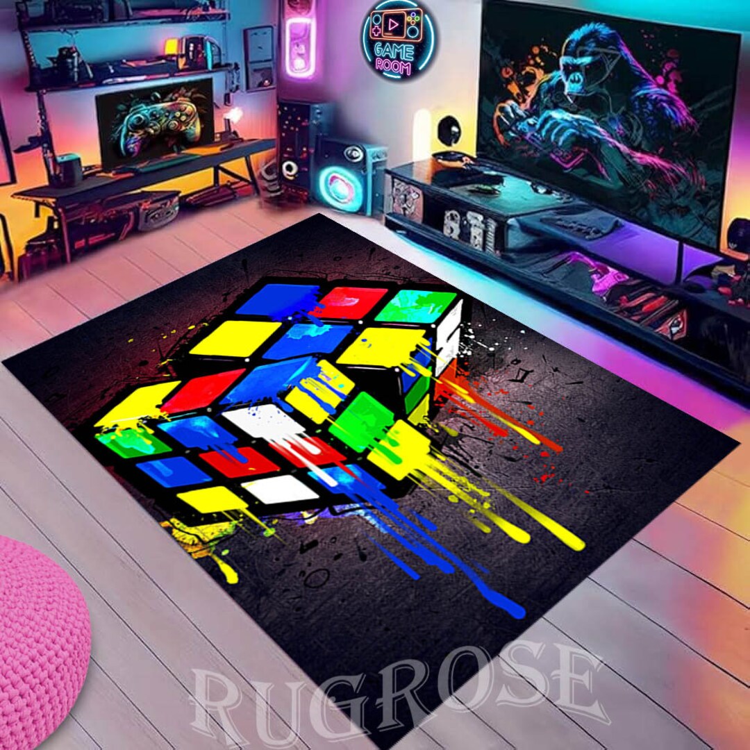 Rubik's Cube, Rubik's Cube Rug, Gift Rug, Decor Rug,children Rug ...