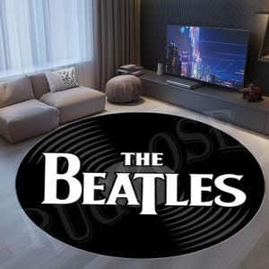 The Beatles Gift, The Beatles Rug, Rock Band,Music Rug Fan Rug,Best Selling The Beatles Rug,Round Beatles Rug,Living Room Rug,Customized Rug
