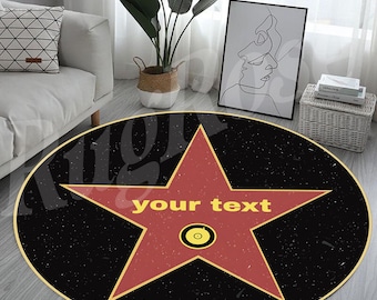 Personalized Hollywood Star Rug, Custom Home Decor Rug