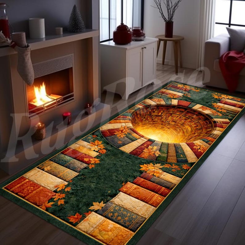 Library Rug Patern Library 3D Illusion Rug, Book Lover Colorful Decor - Etsy