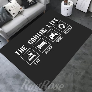 Gaming Life Rug, Non-Slip Gamer Room Decor