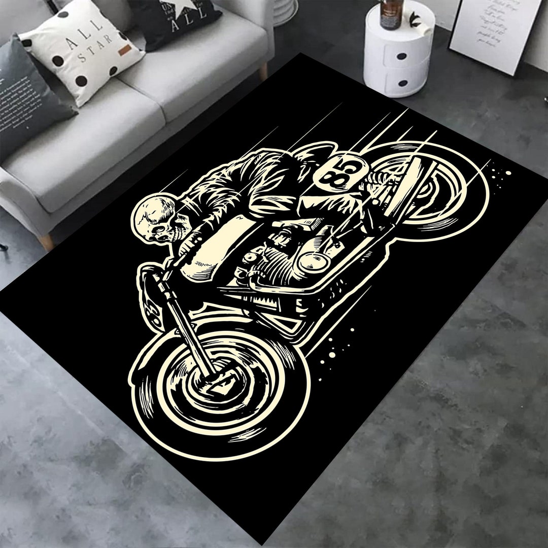 Motorcycle Rug Race Motorcycle Rug Skull Rug Sport Rug Etsy