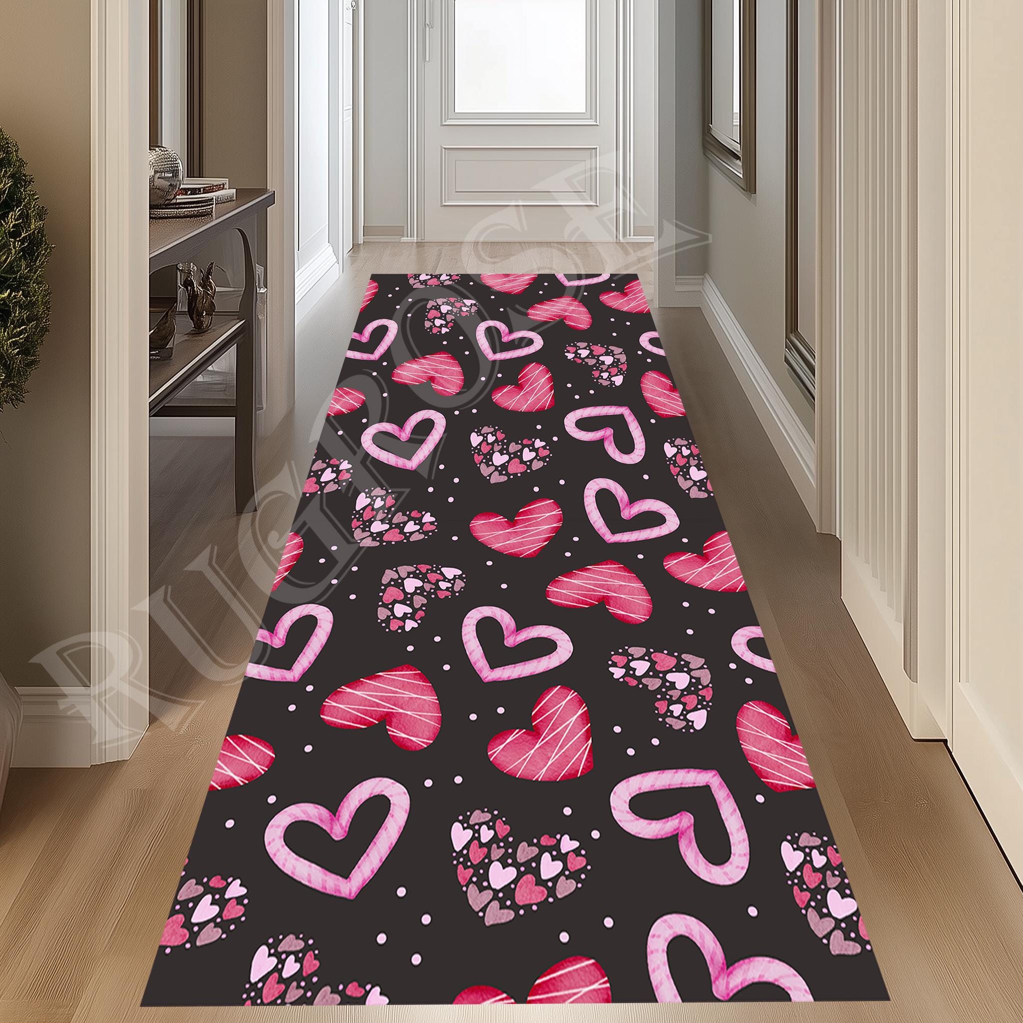 Tapis de course coeurs, tapis de course Saint-Valentin, tapis long amour, cadeau pour amoureux, tapis de la Saint-Valentin, tapis Saint-Valentin, tapi