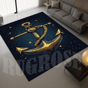 Anchor Rug, Anchor Pattern Rug, Ship Anchor Rug,Nautical Rug,For Living Room Rug,Nautical Art Rug,Sea Rug,Ocean Rug,Gift Anchor Rug,Area Rug