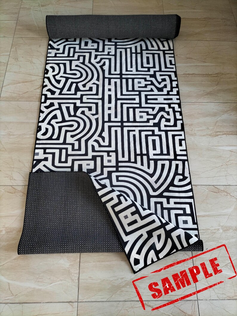 Black Gold Rug, Gold Black Runner,decorative Runner Rug,hallway Rug