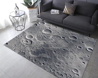 Moon Crater Pattern Rug, Space Theme, Kids Room Decor