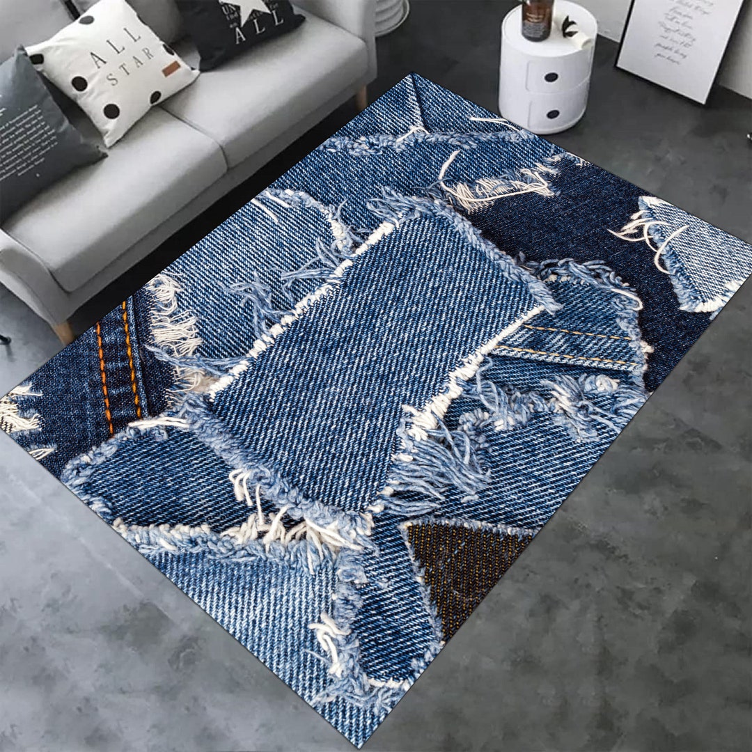 Jean Rug,fantastic Rug,blue Jean,jean Pattern Rug,jean Decor,blue Rug