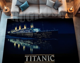 Tappeto Titanic, Titanic, Tappeti personalizzati, Tappeto da area, Tappeto regalo, Tappeto decorativo, Tappeto decorativo, Tappeto da soggiorno, Tappeto antiscivolo, Tappeto a ventaglio, Tappeto decorativo per la casa