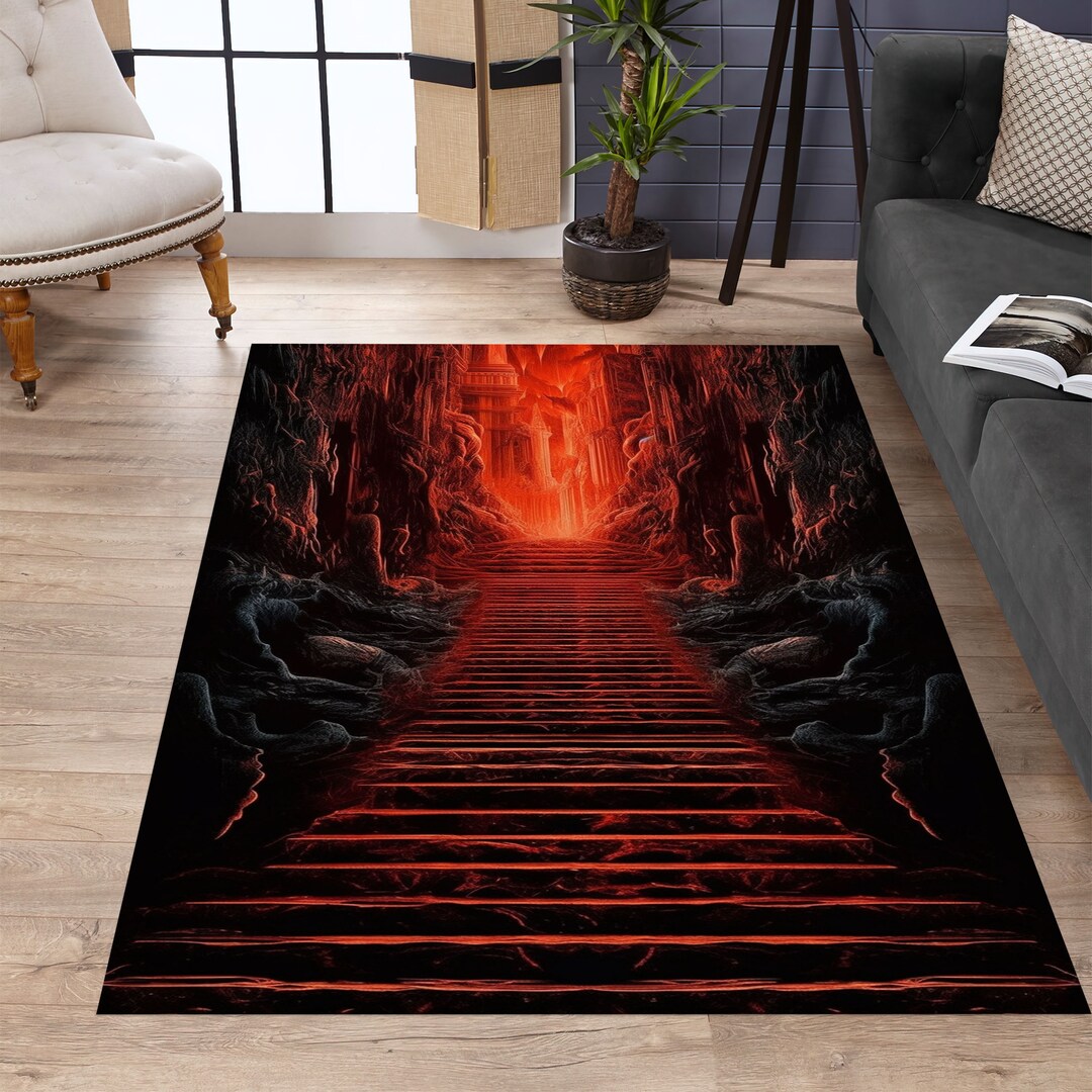 Stairs Lava Stair Rug Stairway Rug Optical Illusion Rug Etsy