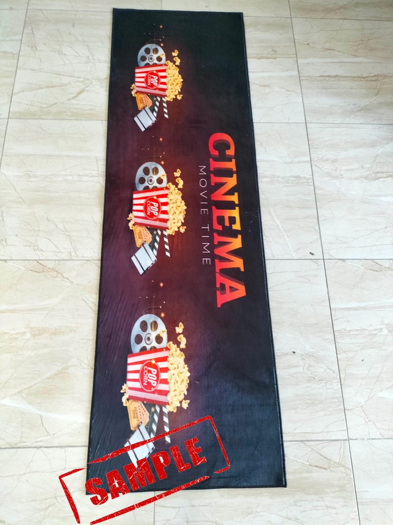 Popcorn Math Runner Rugs Cinema Film Runner Rug, Popcorn Pattern, Non-slip Cotton Base - Etsy