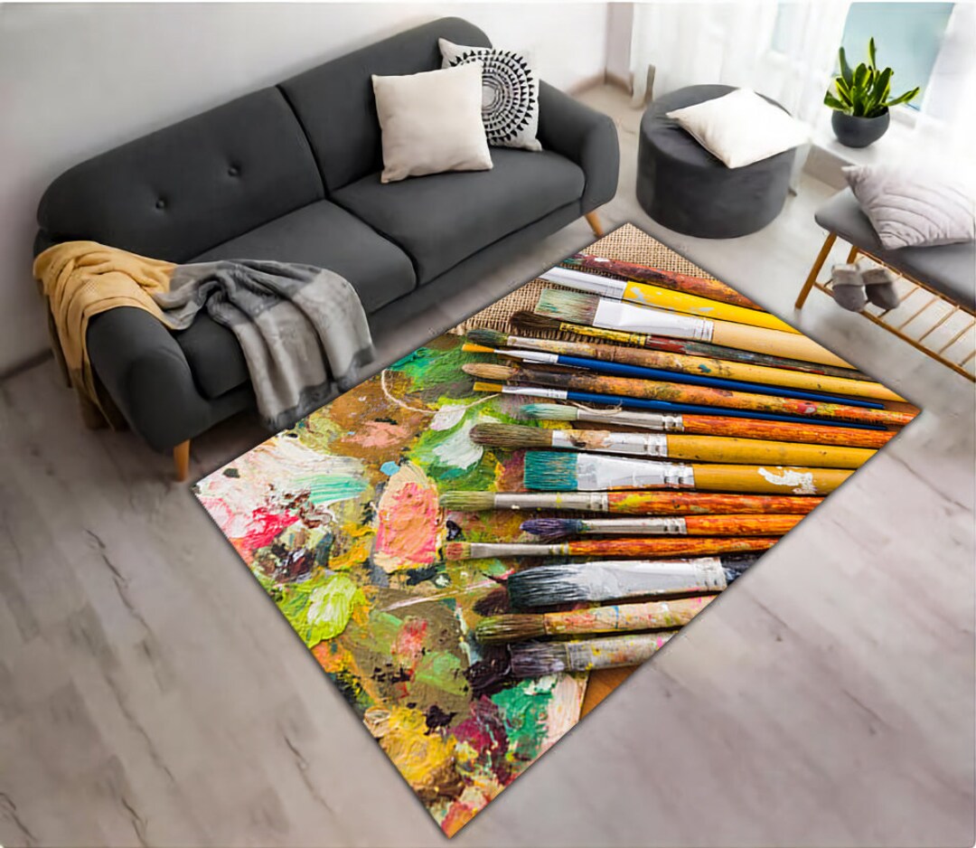 Paint Brushes, Brush Pattern Rug, Palette Rug, Colorful Brushes,brushes ...