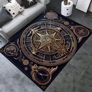 Zodiac Rugs, Astrology Rug, Tarot Rug, Horoscope Design Rug ...