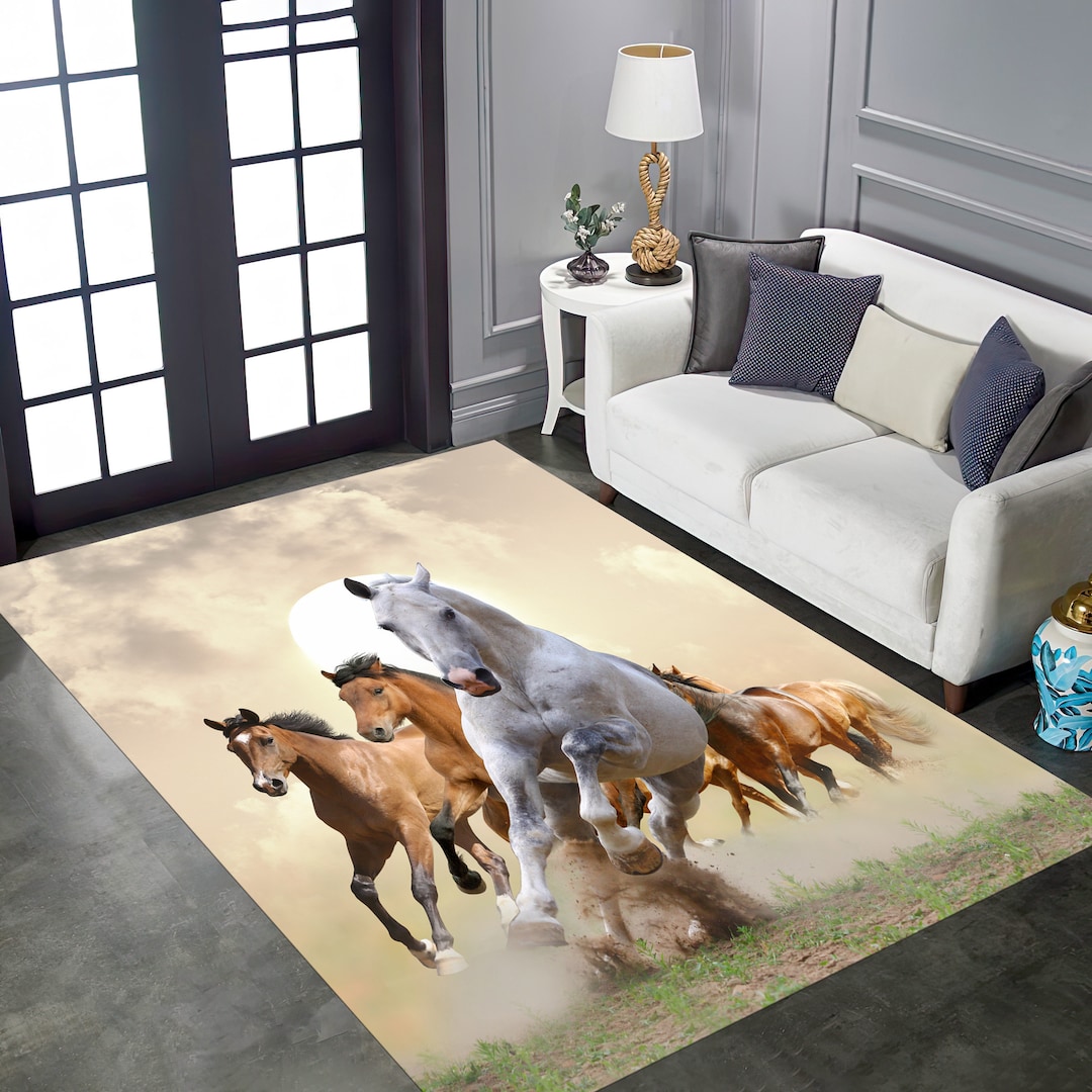 Horse Pattern Rug,animal Rugs,animal Themed Rug,cool Animal,living Room ...