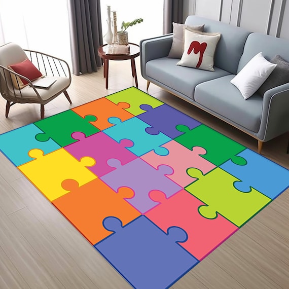 Puzzle Rug, Colorful Puzzle Rug, Kids Room Rug, Puzzle Piece Rug, Color  Puzzles Pieces, Game Decor Rug, Gift Kids Rug, Puzzle Pattern Rug 