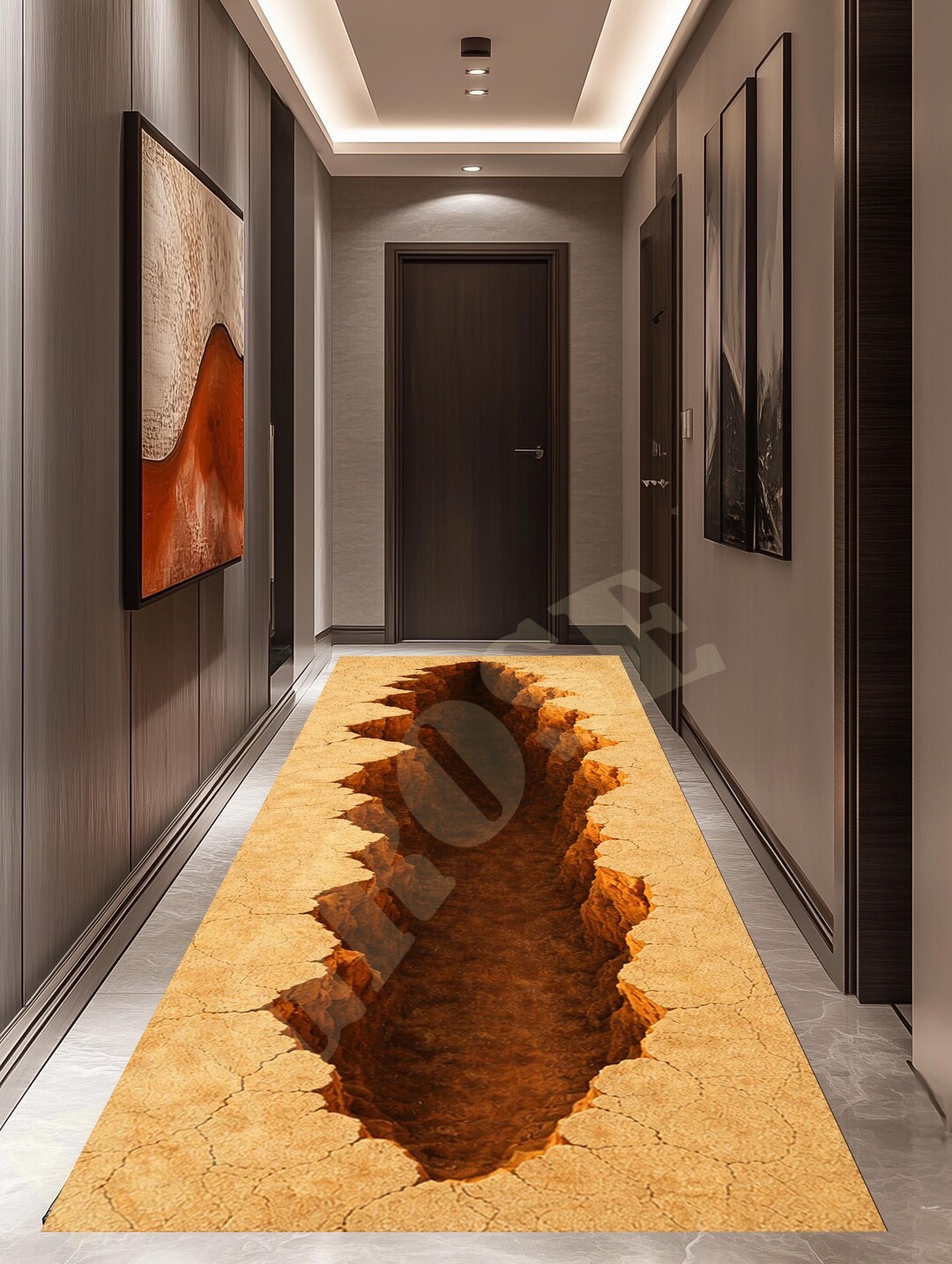 Huge Crack Rug,3d Crack Rug,huge Crack Long Rug,3d Look Crack Rug,big ...