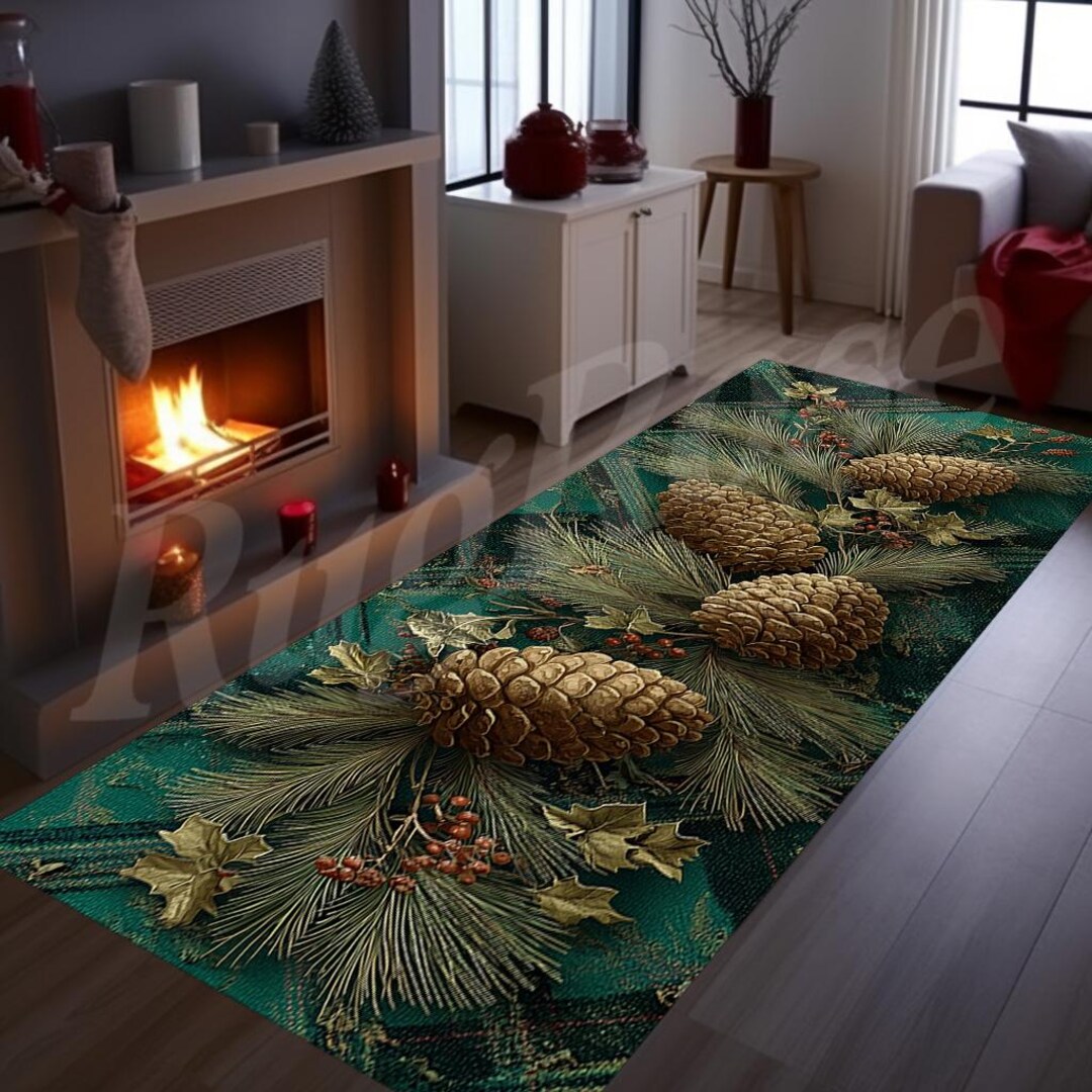 Pine Cone Runner Rug, Non-slip Cotton Base, Christmas Decor - Etsy