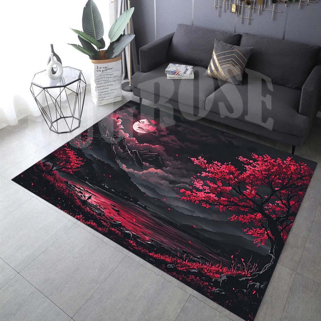 Sakura Rug Cherry Blossom Area Rug, Japanese Sakura, Spring Home Decor - Etsy