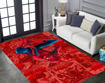 Tappeto a fumetti di Spiderman, tappeto antiscivolo per cameretta dei bambini