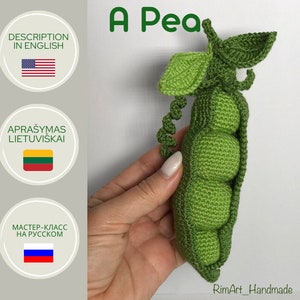 Crochet pattern A Pea in Eng, in Lt and in Ru, PDF file, amigurumi, pattern pea, crochet pattern, MK, home accessories, toy gift, pea