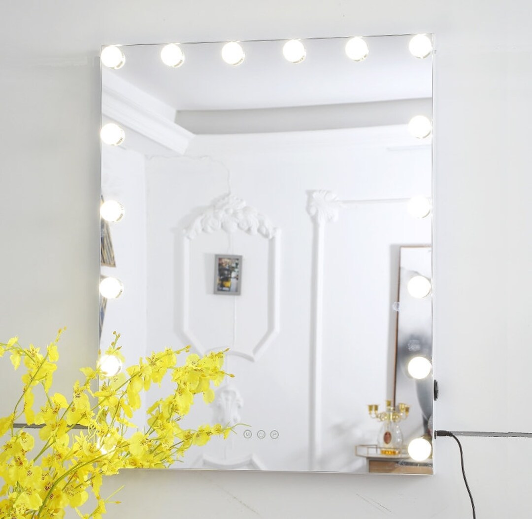 Vanity Mirror With Lights Black Make up Mirror Wallmounted Etsy