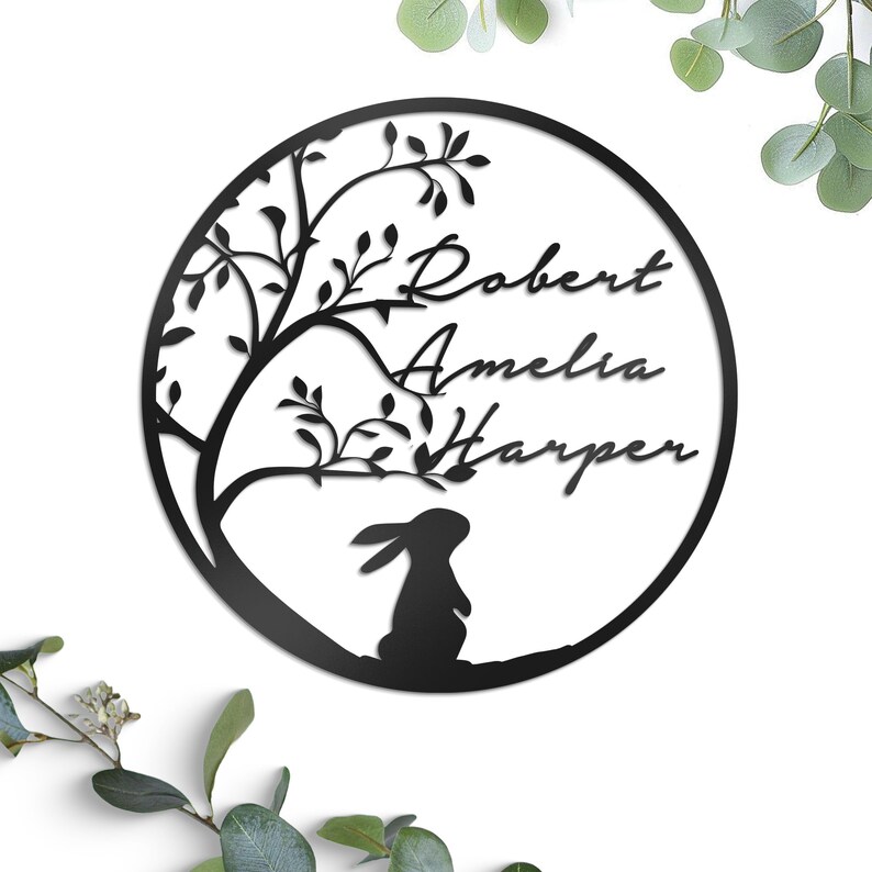 Custom Metal Tree of Life Sign Metal Family Name Tree Family Tree Decor ...