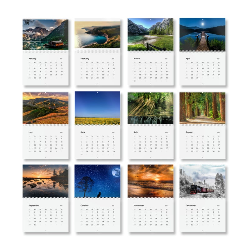 Standard Wall Calendar 2024 Landscapes Mixed 2024 - Etsy