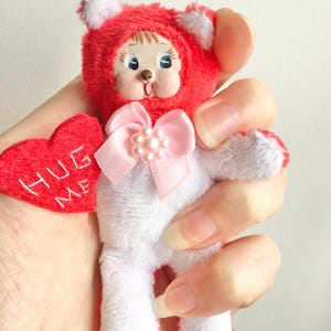 Vintage Valentines Kitschy Rushton clay face inspired bear plushie art doll