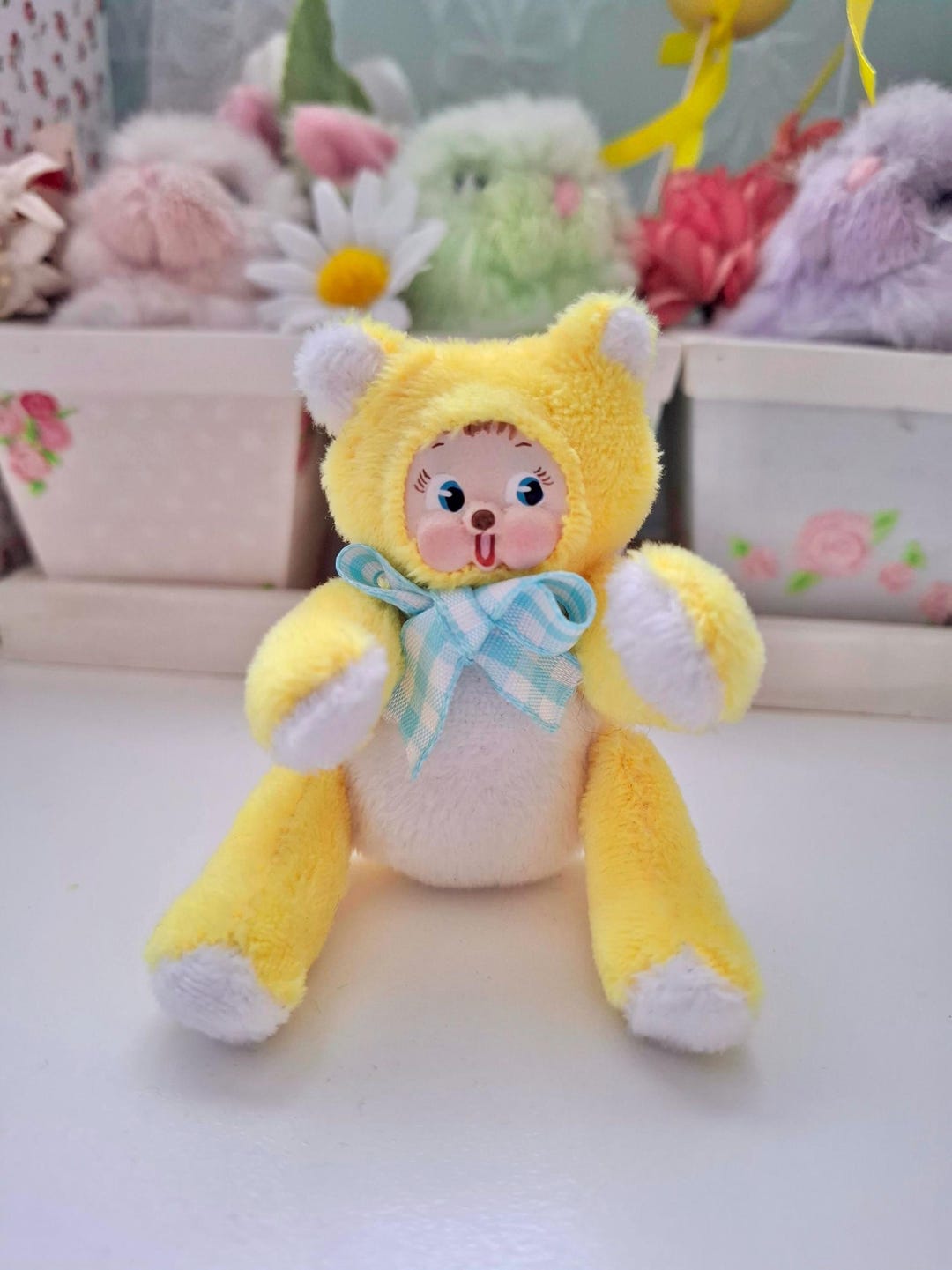 Vintage Kitschy Rushton Clay Face Rubber Face Inspired Mini Bear