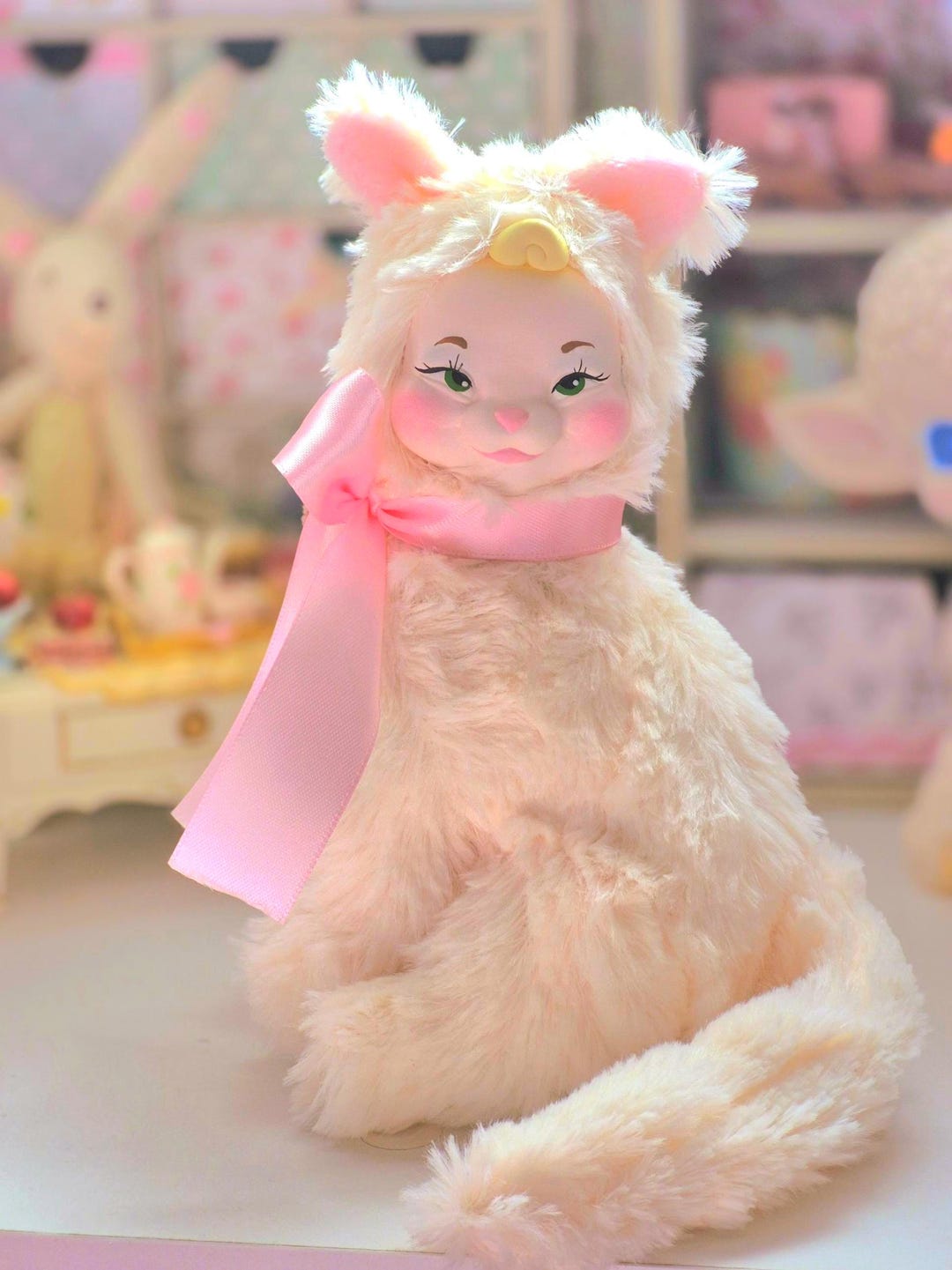 Vintage Kitschy Rushton Inspired Cat Plushie Art Doll Ooak - Etsy