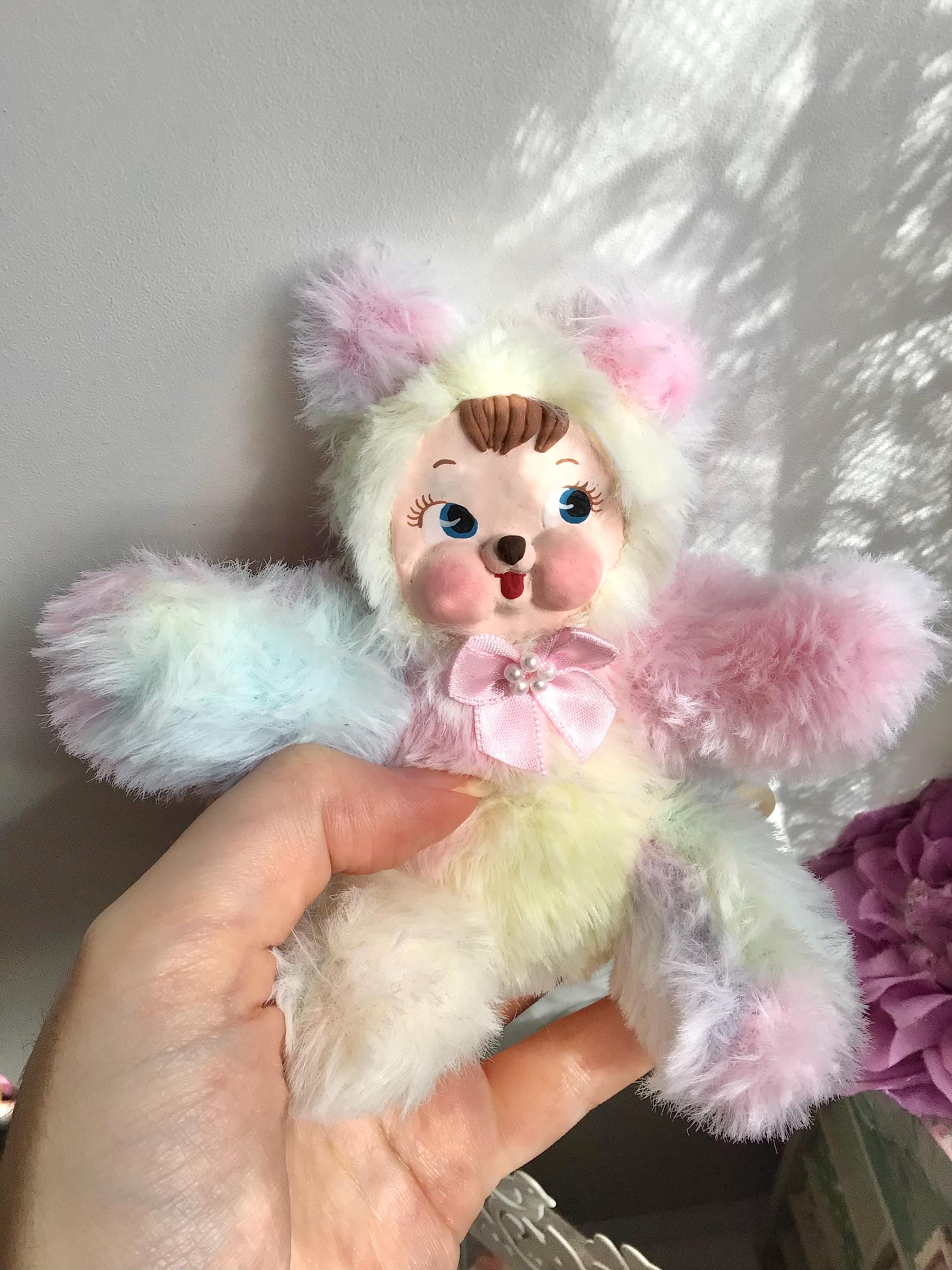 Vintage Kitschy Rushton Clay Face Rubber Face Inspired Bear