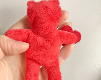 Vintage Valentines Kitschy Rushton Clay Face Inspired Bear Plushie