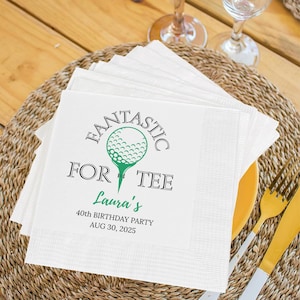 Personalized Golf Birthday Party Napkins, Custom Birthday Napkins, Personalized Golf Birthday Beverage, Luncheon Napkins, Par Tee Napkins