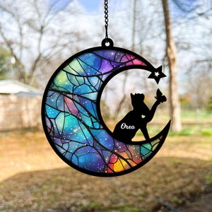 Personalized Cats Memorial Suncatcher, Loss of Cats Sympathy Gift, Pet Memorial Gift, Cat Loss Gift, Cat Remembrance Gift, In Loving Memory