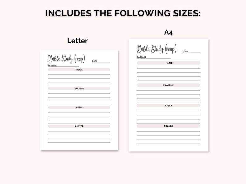REAP Bible Study Method Printable Worksheet, Scripture Study Template ...