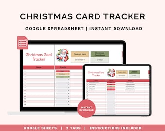 Christmas Card Tracker Google Spreadsheet, Holiday Card Planner,  Holiday Greeting Card Log, Google Sheets Tracker