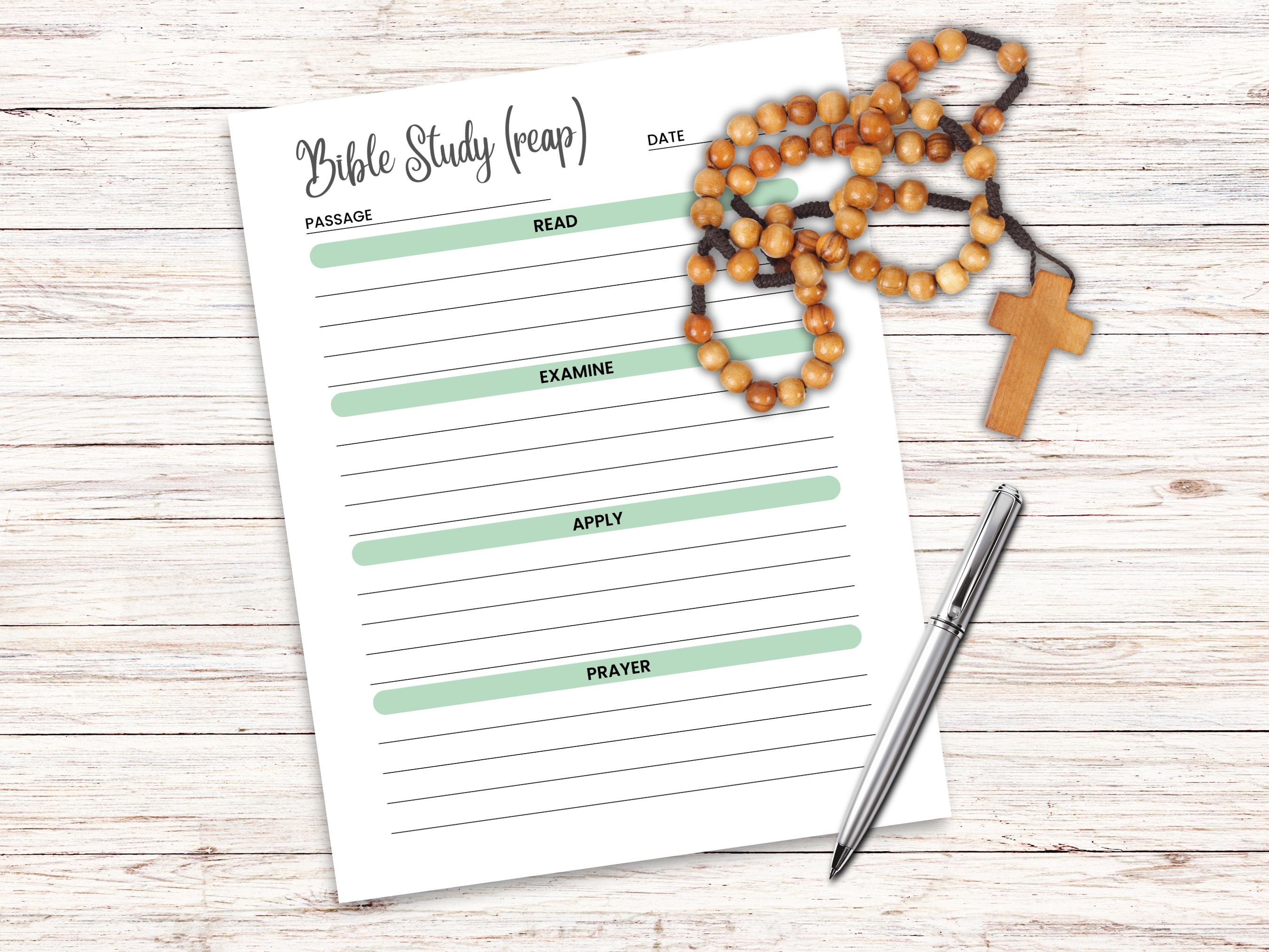 REAP Bible Study Method Printable Worksheet, Scripture Study Template ...