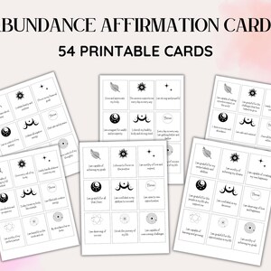 Tarjetas de Afirmaciones Imprimibles para un Diálogo Interno Positivo / Baraja de Pensamientos Poderosos / Manifestación / Abundancia / Amor Propio / Gratitud